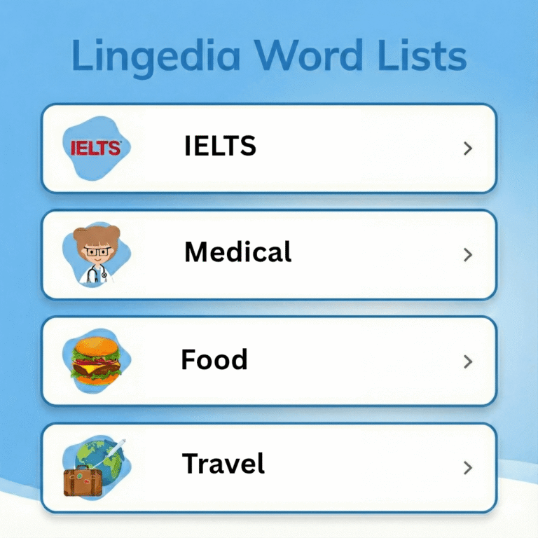 Lingedia Word Lists​ ILETS