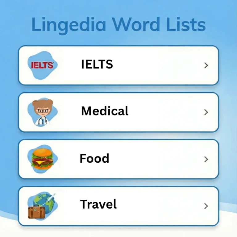 Lingedia Word Lists​ ILETS