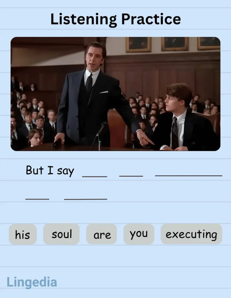 Lingedia Learn English App: Listening practice interface
