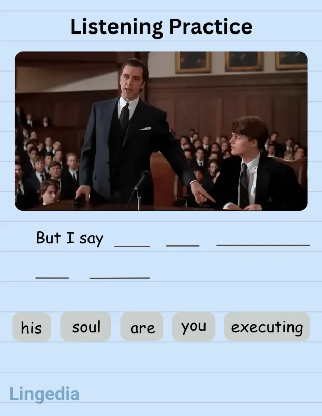 Lingedia Learn English App: Listening practice interface